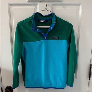 Lands' End Teal and Aqua Fleece Pullover